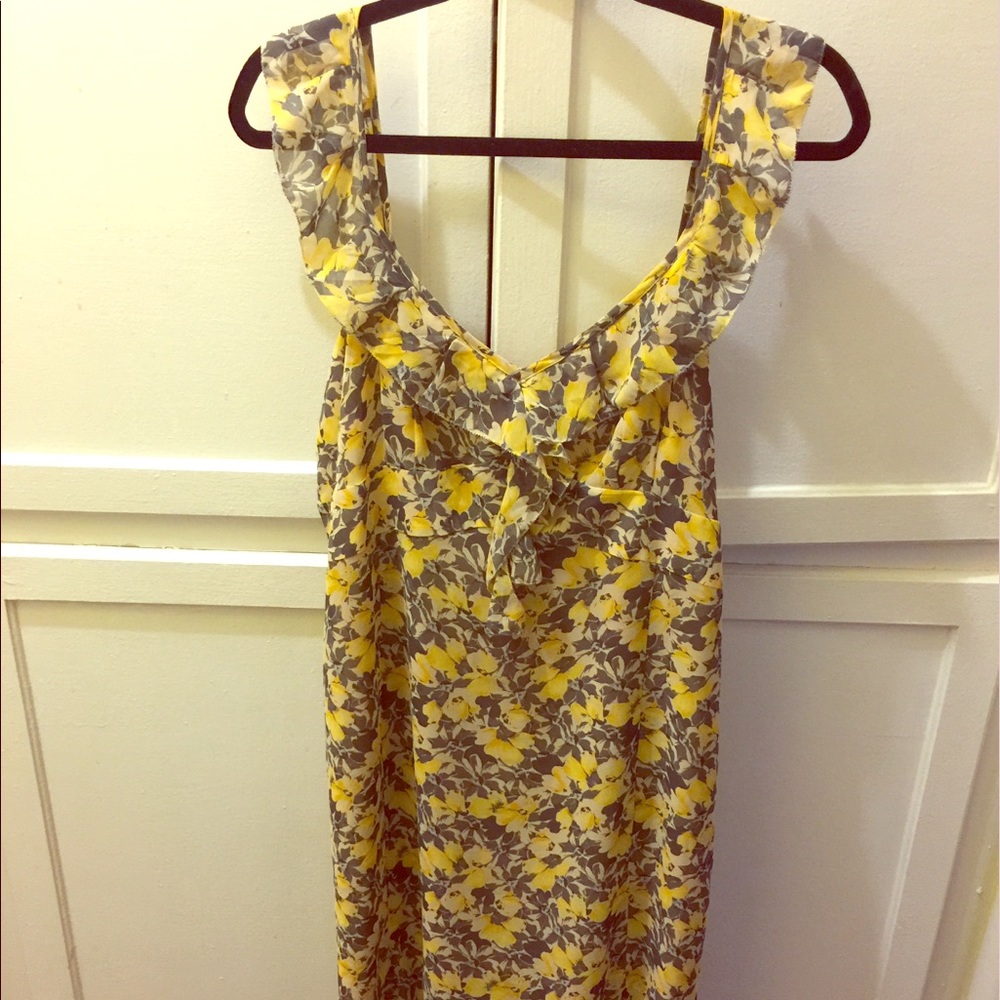 Yellow floral print dress - Ann Taylor Loft